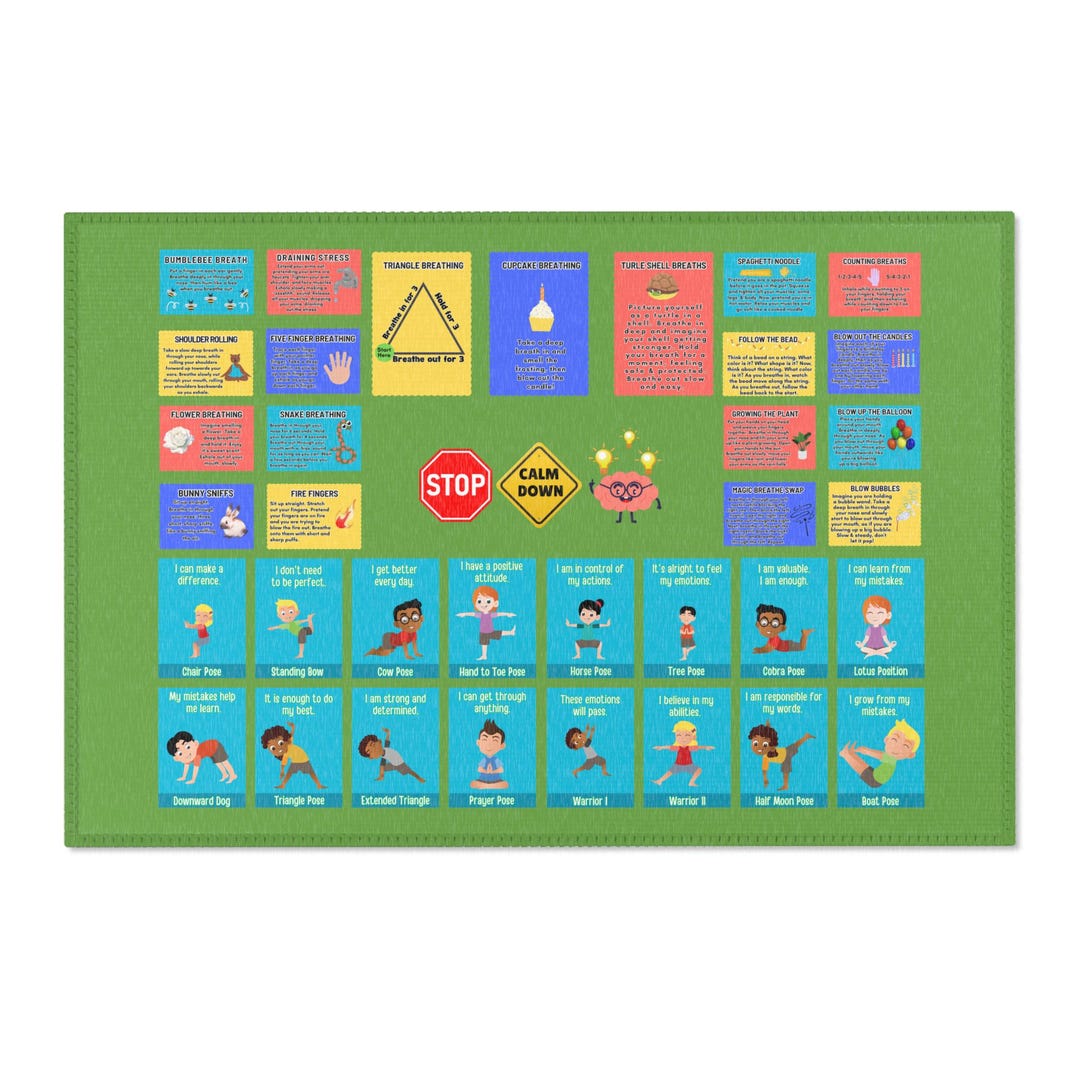 Kids Yoga Playmat: Calming Meditation Rug for Children - Etsy