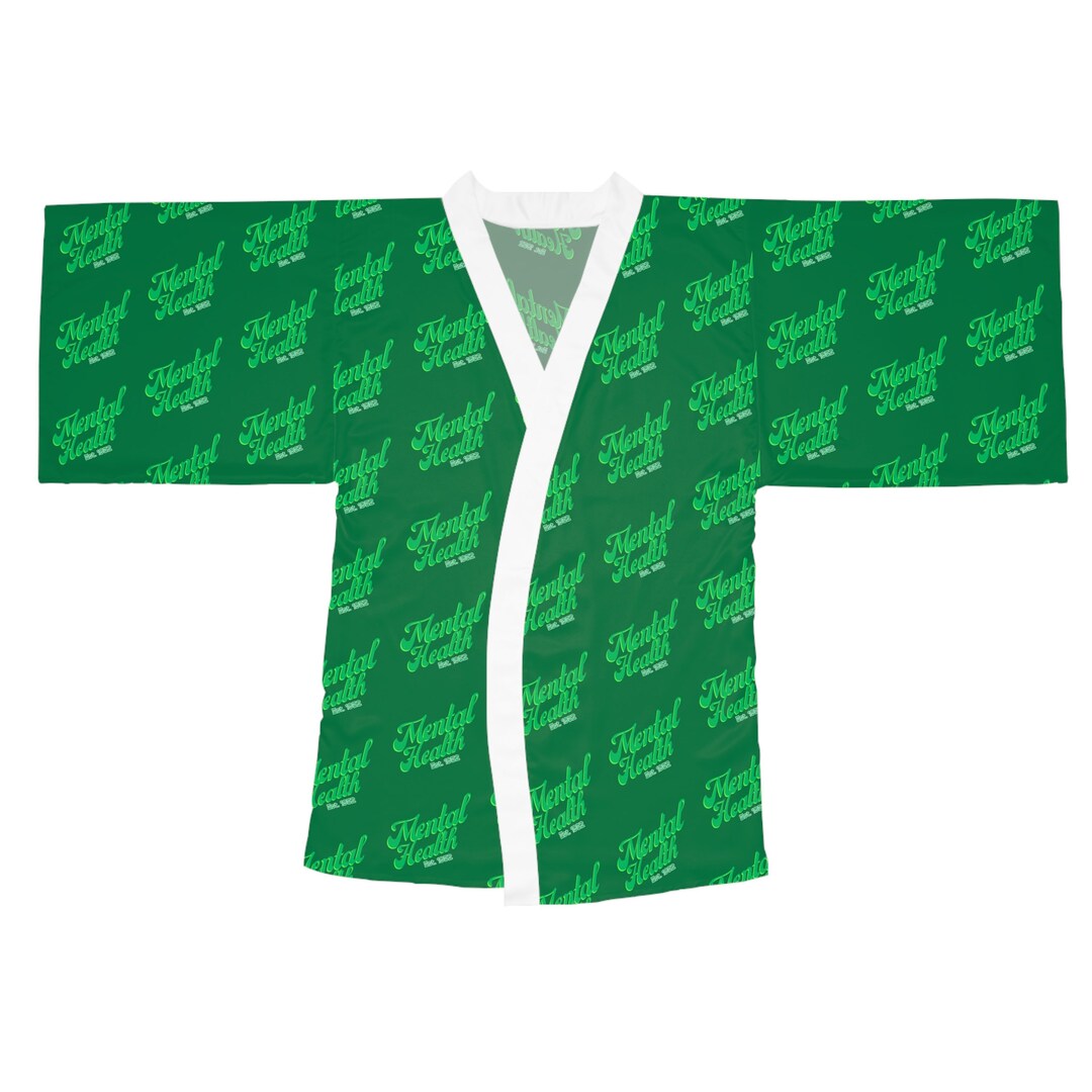 Green Kimono Robe: Mental Health Self-care Loungewear - Etsy
