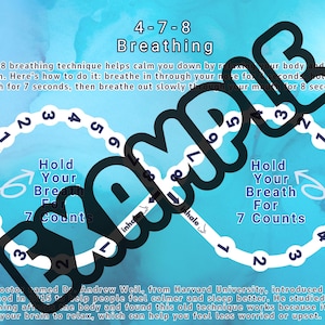 Digital Download 4-7-8 Calm Down Breathing Technique Printable Poster Handout Download