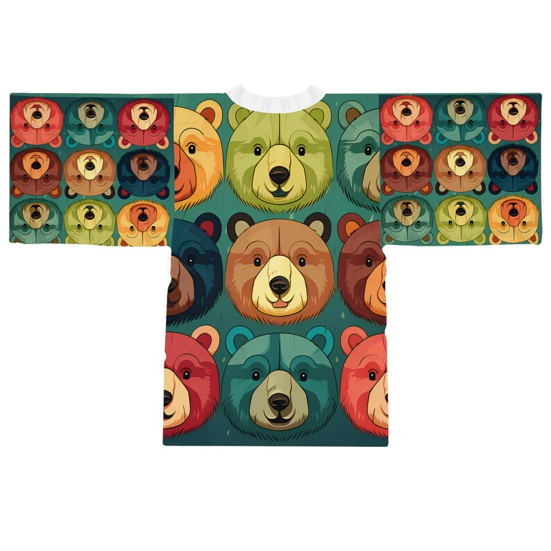 Robe Diverse Colorful Bears Kimono Robe - Etsy