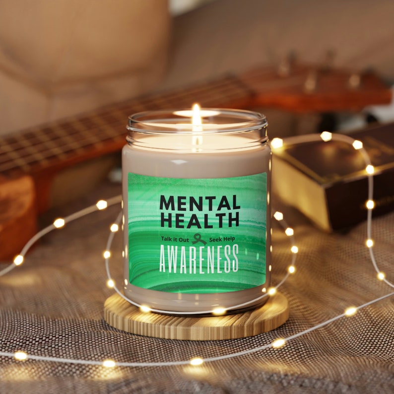 Candle Mental Health Awareness Talk About It Seek Help With Etsy