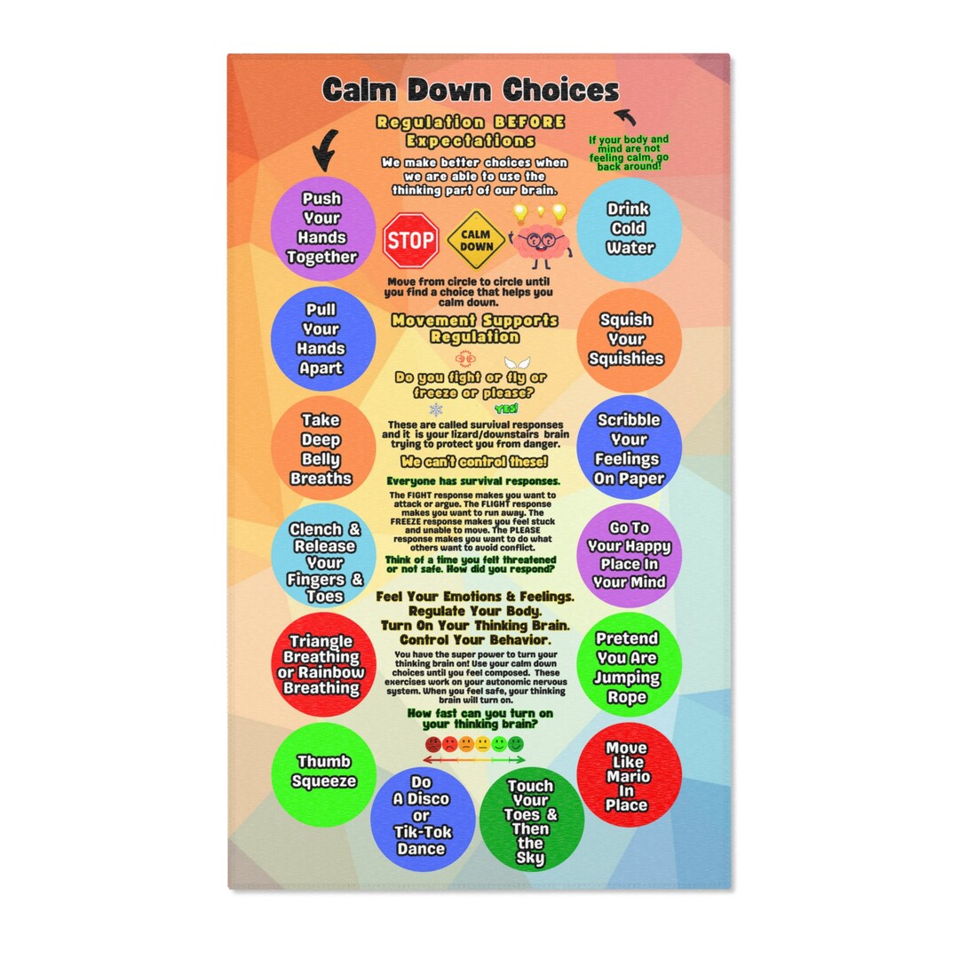 Area Rug Calm Down Choices Emotional Regulation Rug Calm Playroom ...