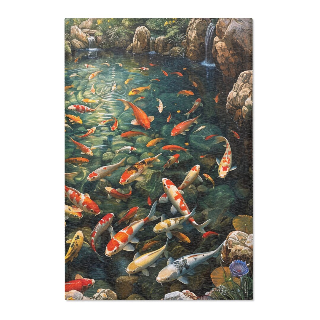 Rug Koi Fish Pond Pretend Play Nursery Playroom Rectangle Carpet in ...