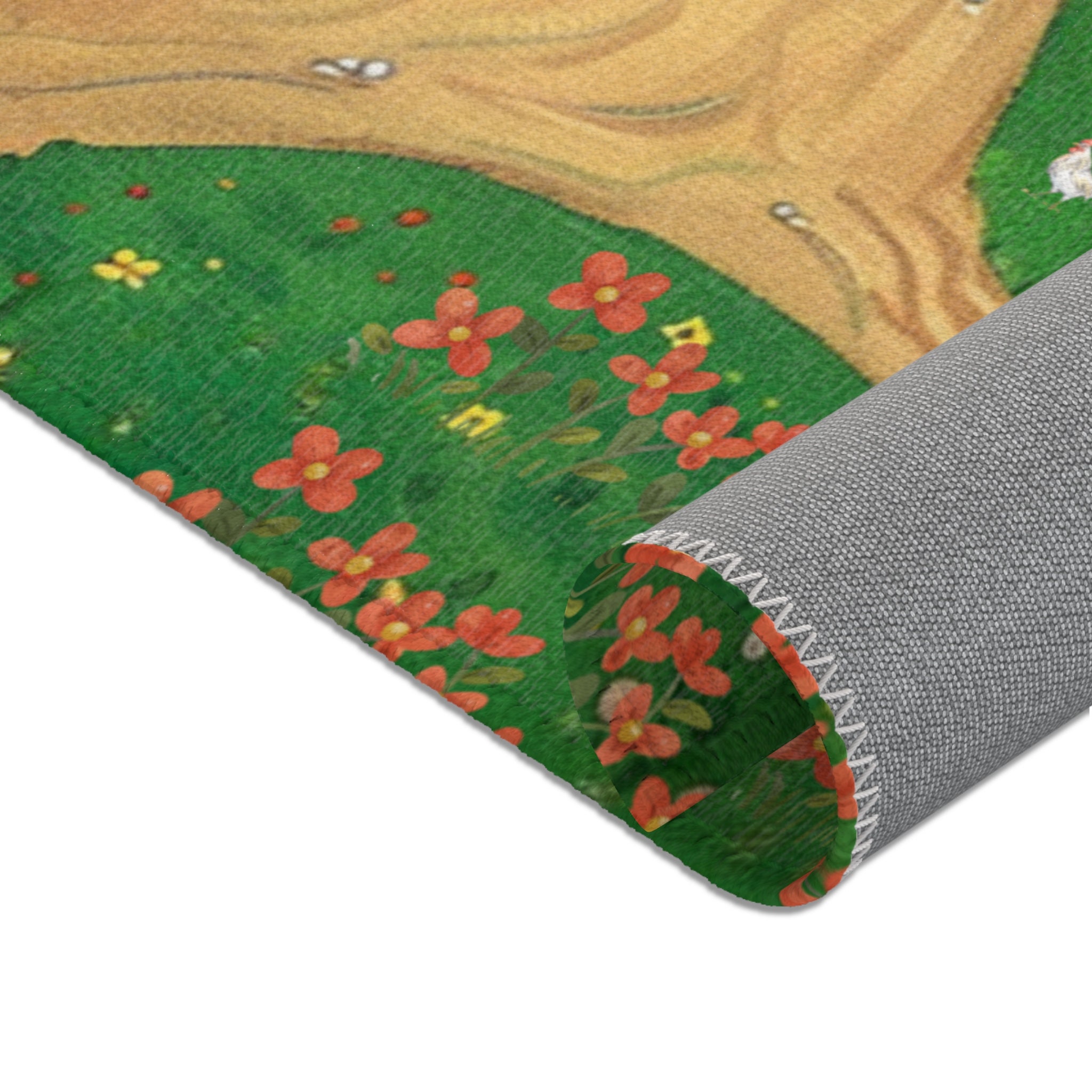 Rug Red Barn Farm Animal Friends Sunny Day Play Nursery Playroom Carpet ...