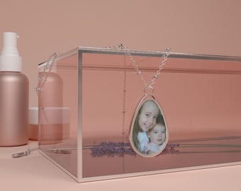 Personalized Photo Pendant Necklace: Custom Oval Keepsake Jewelry