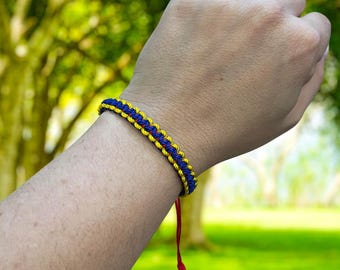 Colombia Flag Custom Braided Soccer Friendship Bracelets Copa America matching Bracelets