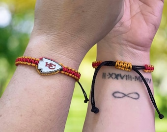 Kansas City Chiefs Friendship Bracelet: Handmade Red & Gold Game Day Jewelry