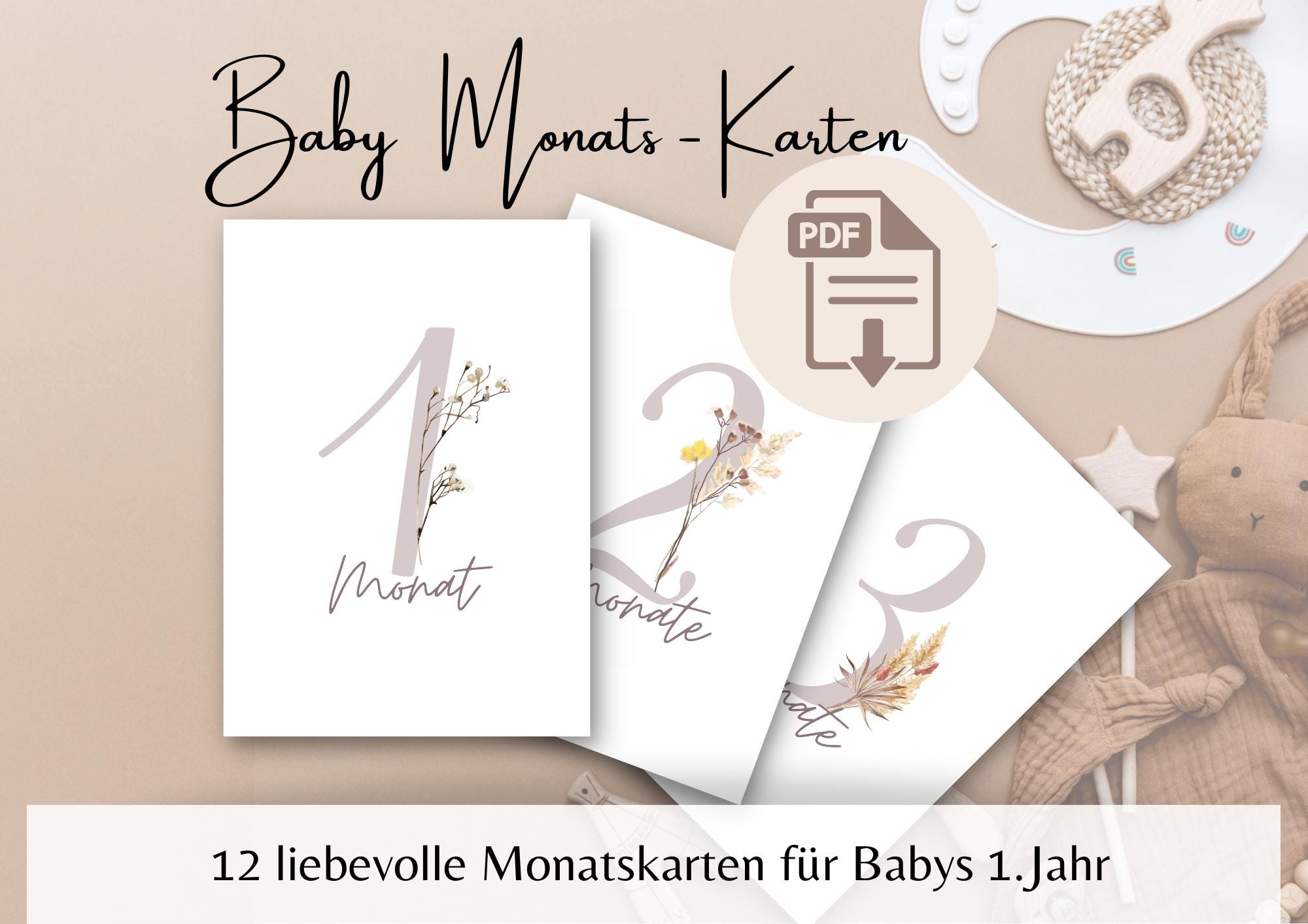Unique Party Monatliche Baby Fotoprops – Set Mit Aufklebern, Banner & Mütze Für Mädchen