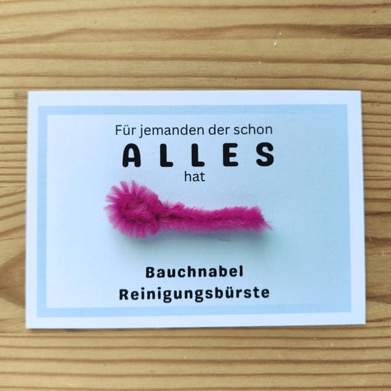 lustiges Spaßgeschenk für jemand der schon alles hat | kleines Scherz Geschenk Mitbringsel | Bauchnabel Reinigungsbürste | für Sie/Ihn
