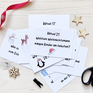 Adventkalender für Kinder 24 Scherzfragen PDF-Sofort Download Weihnachten zum selber Basteln Ausdrucken Schule lustig digital Bild 3