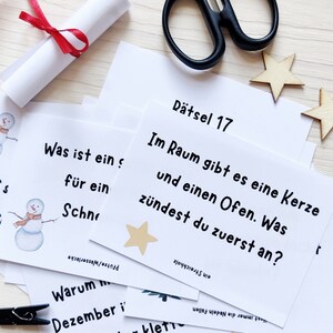 Adventkalender für Kinder 24 Scherzfragen PDF-Sofort Download Weihnachten zum selber Basteln Ausdrucken Schule lustig digital Bild 4