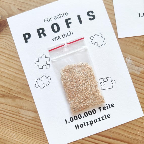 Lustiges Spaßgeschenk für jemand der schon alles hat | kleines Scherz Geschenk Mitbringsel | 1.000.000 Teile Holzpuzzle | für Sie/Ihn