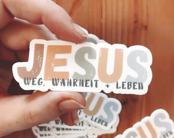 Jesus Way Truth Life Sticker | Christian sticker | Bible | German | John 14:6 | Faith Sticker | Christian gift | God