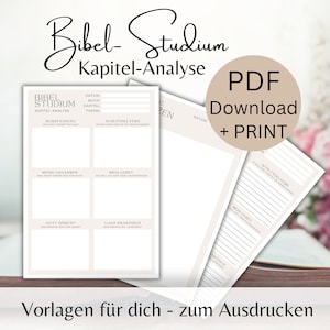 Bible study sheet CHAPTER | PDF download for printing | Christian | Bible reading help | German Bible reading | Bible reading log journal