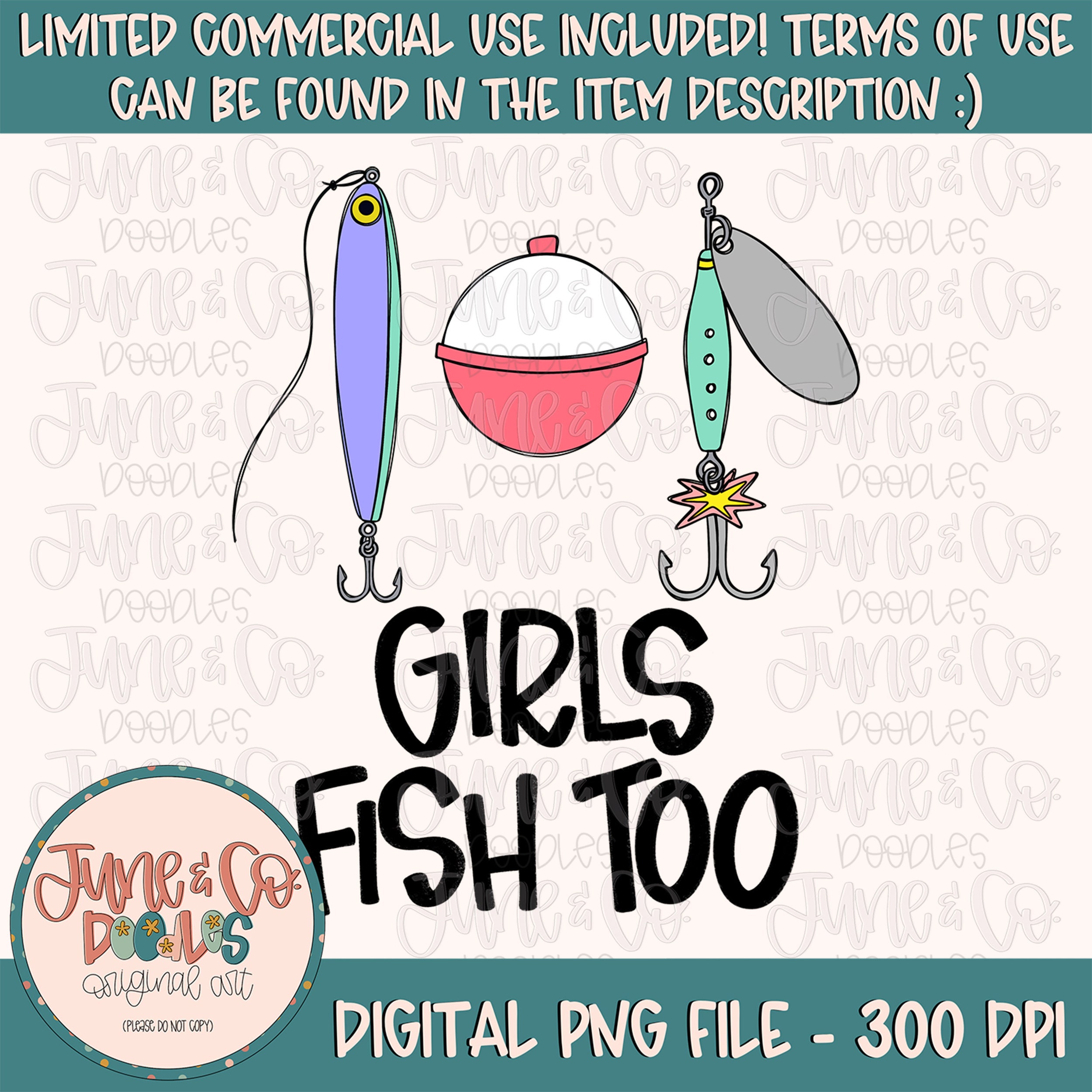 Mädchen Fische Zu PNG | Angeln lockt Sublimationsdatei | Angeln Shirt Design für Mädchen | Hand beschriftete druckbare Kunst | Sofort Download