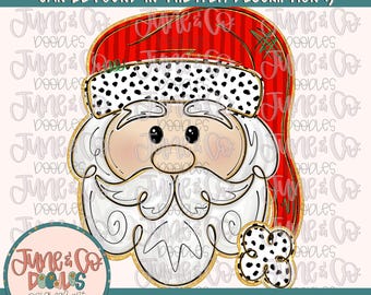 Wunderlicher Weihnachtsmann PNG-Rot| Girly Santa Sublimationsdatei | Gold Glitzer Weihnachtsmann | Weihnachtsfeiertags-T-Shirt Design | Handgezeichnete Kunst | Digitaler Download