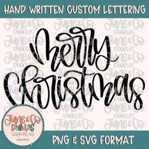 Vrolijk kerstfeest handlettering, png | Sublimatiebestand kerstkalligrafie| Vakantieontwerp| Handgeletterde afdrukbare kunst| Digitale download