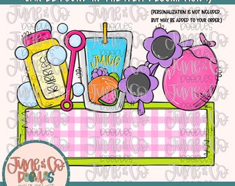 Mädchen Sommer Dinge mit Namen Platte PNG | Sommerzeit Sublimationsdatei | Außerhalb Fun Shirt Design | Druckbare Kunst| Sofort Download