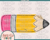 Pencil Doodle PNG| Bright Pencil Sketch| Back To School DTF File| Unisex Elementary School Shirt Design| Hand Drawn Art| Digital Download