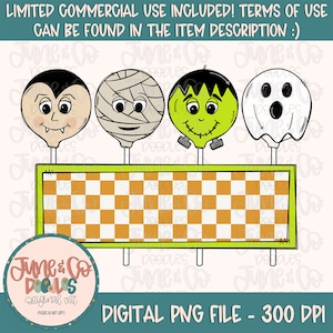 Halloween Cake Pops With Name Plate Boy PNG| Sublimation File| Trick or Treat Shirt Design| Hand Drawn Printable Art| Instant Download
