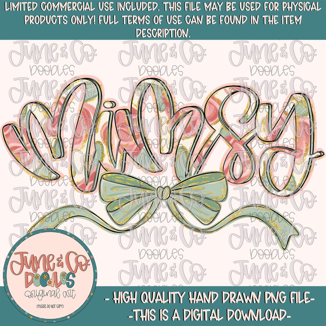 Mimsy Decal Painted Floral Mimsy PNG| Mimsy With Bow Sublimation File| Floral ...