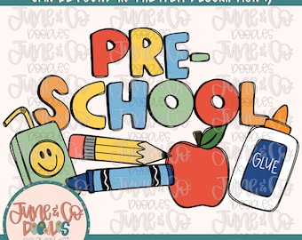 Pojkars förskoleklotter PNG | Sublimeringsfil för pojke tillbaka till skolan | T-shirtdesign för grundskolan | Utskrivbar konst | Direkt nedladdning