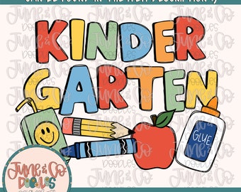 Kleuterschoolkrabbels jongens, png| Boy Back To School-sublimatiebestand| Shirtontwerp basisschool| Afdrukbare kunst| Direct downloaden