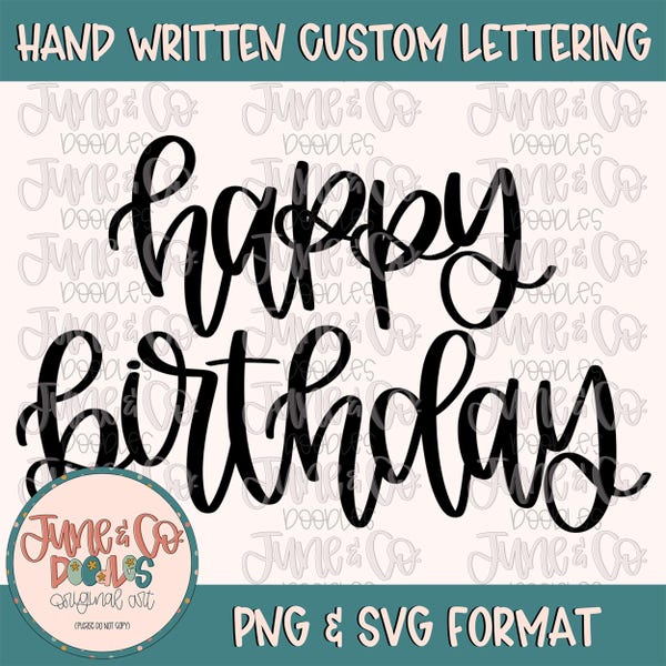 Happy Birthday Hand Lettering - Etsy