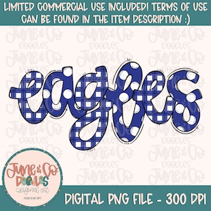 Águilas Doodle PNG/ Archivo de sublimación de letras de mascota/ Diseño de camiseta de equipo deportivo/ Arte imprimible con letras a mano/ Descarga instantánea