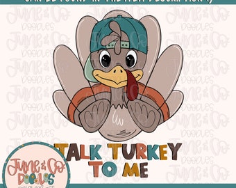 Praat Turkije tegen me, jongen, png| Cool sublimatiebestand kalkoen in hoed| Thanksgiving-shirtontwerp voor jongens| Handgetekende afdrukbare kunst| Direct downloaden