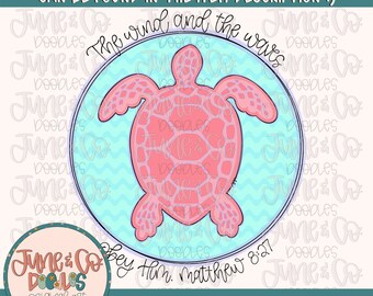 Wind And Waves PNG| Summer Faith Sublimation File| Beachy Bible Verse Shirt Design| Hand Lettered Printable Art| Instant Download