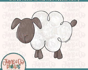 Painted Sheep PNG| Sketchy Sheep Doodle Sublimation File| Christian Spring Design| Hand Sketched Printable Art| Instant Download
