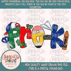 Boys Pre-K PNG| Cool Back To School Sublimation File| Little Boy Elementary Grade Level Design| Hand Drawn Art| Digital Download