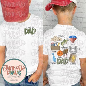Pappasaker PNG | Sublimeringsfil för fars dag | T-shirtdesign för far och son | Handskissad utskrivbar konst | Direktnedladdning bild 2