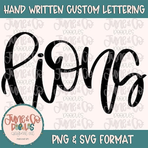 Lions mascotte belettering, png | Sublimatiebestand teamgeest| Sportteam-SVG| Handgeletterde afdrukbare kunst| Direct downloaden