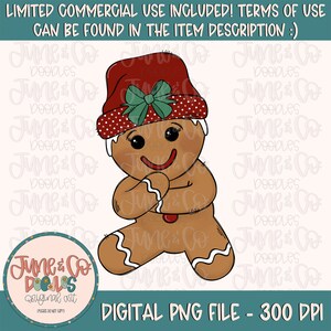 Cool Gingerbread Girl PNG| Plik sublimacji Christmas Doodle| Projekt koszulki na sezon świąteczny| Ręcznie szkicowana sztuka do druku| Natychmiastowe pobieranie