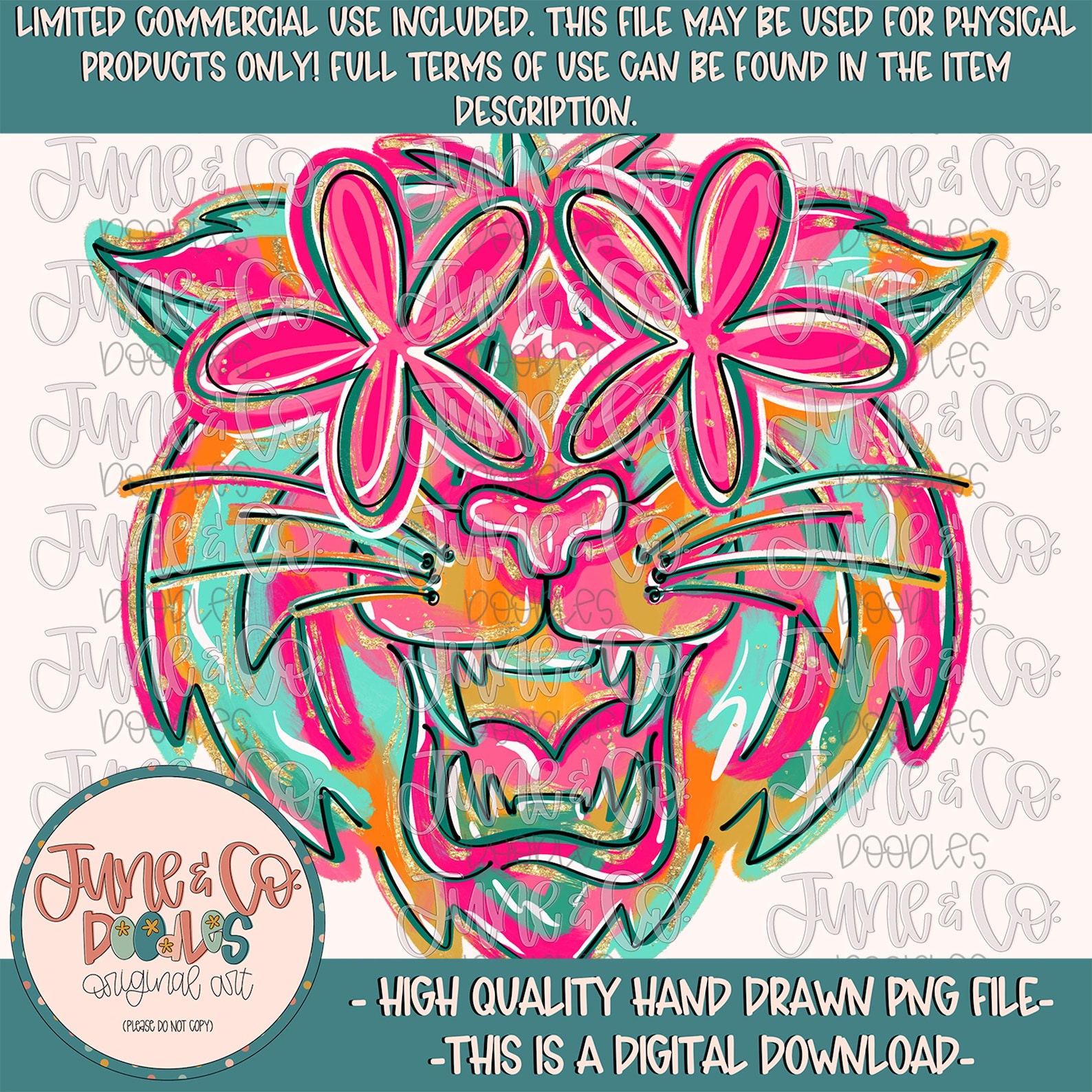 Flower Power Wildcat PNG| Painted Wildcats Mascot Sublimation File ...
