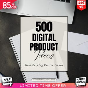 500 Digital Product Ideas eBook | Passive Income & Online Business Guide