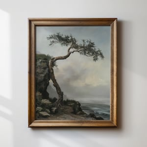 Coastal Painting Printable Wall Art Vintage | Landscape Art Print Digital | Nature Wall Decor