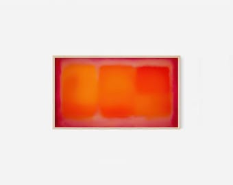 Samsung Frame TV Art Minimalist Colorful | Modern Art for Frame TV | Abstract Orange Red Painting | Instant Download