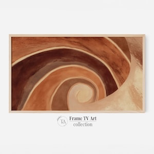 Abstract Samsung Frame TV Art | Organic Earth Tone Spiral | Minimalist Art for Frame TV | Modern Frame TV Art | 4K Digital Instant Download
