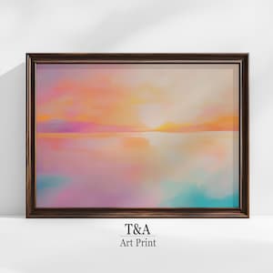 DIGITAL Sunset Landscape Print | Colorful Ocean Painting | Abstract Art | Beach House Decor | Printable Wall Art