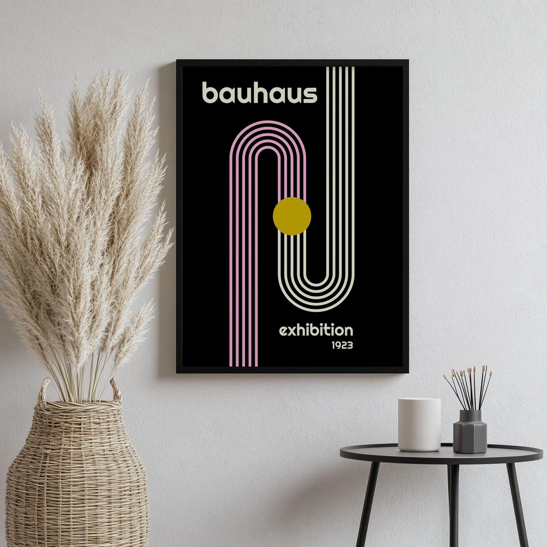 DIGITAL Bauhaus Poster | Minimalist Printable Wall Art | Geometric Line ...