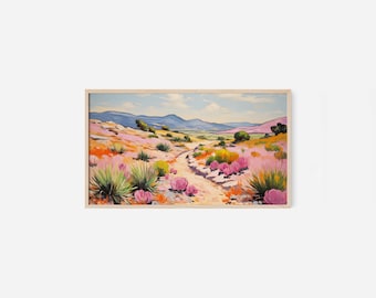 The Frame TV Art - Colorful Desert Landscape, Fauvist Cactus Painting, Southwestern Decor (Digital Download)