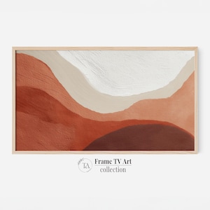 Modern Samsung Frame TV Art | Abstract Art for Frame TV | Boho Painting TV Art Mid Century | Minimalist Warm Earthy Tones