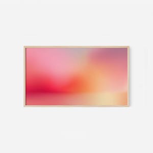 抽象的なグラデーションフレームのテレビアート | ソフトピンク、レッド、オレンジ（デジタルダウンロード）