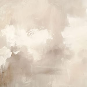 Close-up view of neutral beige and white abstract painting textures used as Samsung Frame TV Art for a soft, minimalist aesthetic.
