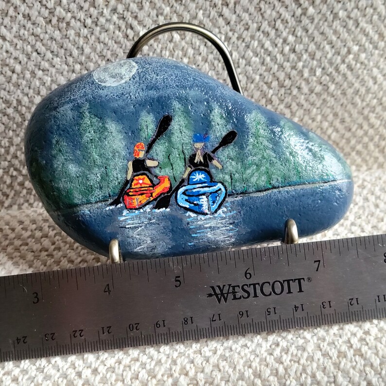 Hand Painted KAYAK ROCK - Etsy