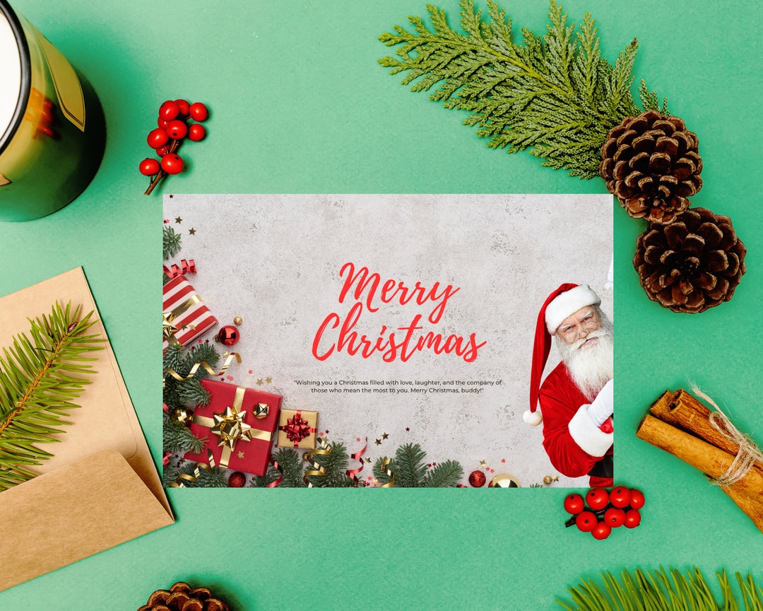 Printable Christmas Card Template, Christmas Card Template, Holiday