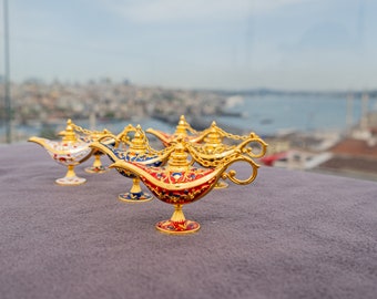 Aladdin and the Wonderful Lamp, Home Figurine, Home Decoration, Table Decoration, Metal Handcrafted Figurine, Hand Painted, Gift